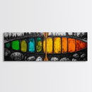 Vibrant Canoe, Modern Nautical Art, Bold Color Wall Art, Canvas Print, Abstract Adventure Art, Boho Aesthetic, Rustic Lake House Decor