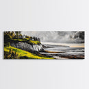 Coastal Cliffs, Stormy Sky, Ocean Waves, Canvas Print, Seascape Wall Art, Nautical Painting, Bedroom Decor, Coastal Home Accent
