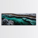 Turquoise Water Art, Ocean Aerial Painting, Coastal Abstract Print, Modern Beach House Decor, Serene Wall Art, Framed Canvas Print