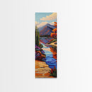 Scenic, Autumn, River, Tranquility, Framed Canvas Print with colorful fall reflections, rustic country wall art, cabin art,  office decor