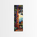 Whimsical, Tree, Forest, Nature, Framed Canvas Print, Autumn tree art in impressionist style, perfect Living Room Wall Art or Fall Decor