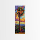 Palm, Tree, Sunset, Tropics - Canvas Print, Tropical Wall Decor, Vibrant Boho Art, Island Vibes, Living Room Accent, Palm Tree Painting