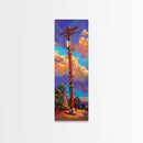 Telephone Pole, Sunset, Framed Canvas Print, Urban Wall Art, Southwest Landscape Decor, Colorful Street Scene, Eclectic Room Accent
