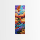 Tropical Cloud, Island, Nature - Canvas Print vibrant ocean decor, sunset wave art, island fantasy painting, bedroom wall art, boho style