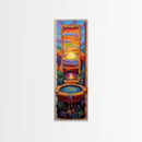 Sunset Portal, Water Fountain, Mystical Dreamscape, Framed Canvas Print, Fantasy Wall Decor, Spiritual Living Room Art, Surreal Vibe