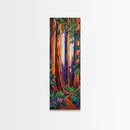 Redwood Forest, Pathway, Serenity - Framed Canvas Print, majestic tall trees art, calming woodland wall décor, rustic cabin or den decor