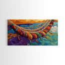 Hammock, Relax, Tropical, Sunset, Framed Canvas Print, Vibrant tropical vibes, beachy boho wall art, bedroom or sunroom decor