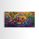 Fish Ocean, Bold, Art, Canvas Print, vibrant tropical fish, Bathroom Wall Art, nautical ocean art, kids beach decor, coastal painting
