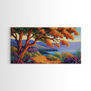 Tree Ocean, Autumn, Path, Coastal autumn treescape, Canvas Print, Warm Fall Tones, Nature Lover Gift, Living Room or Study Art