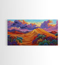 Sand Mountain, Clouds Sunset, Canvas Print, vibrant desert, mountain landscape, dusk dramatic sky, Autumn Decor, Boho Living Room