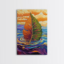 Autumn Leaf, Nature, Floating, Framed Canvas Print, floating leaf wall art, nature inspired canvas print, cozy Fall living room decor