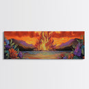 Burning Sky, Sunset Fire, Vibrant Nature, Canvas Print, Fall wall decor, dramatic sky wall art, living room art, abstract art