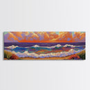 Beach Sunset, Gentle Waves, Cotton Clouds, Summer Calm, Framed Canvas Print, Coastal Wall Art, Soft Pastel Ocean Landscape