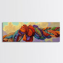 Colorful Rope Knot, Textured Fabric Art, Whimsical Decor, Framed Canvas Print, abstract textile art, fiber wall art, boho bedroom