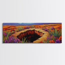 Autumn Desert Vibes, Colorful Fall Landscape, Bright Nature Scene, Southwest Art, Framed Canvas Print, Autumn Wall Decor, Living Room Art