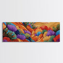 Colorful Desert Blooms, Vibrant Landscape, Boho Floral Style, Framed Canvas Print, Bedroom Wall Art, Modern Southwestern Painting