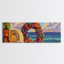 Coastal Wreath Art, Nautical Vibes, Colorful Rope, Framed Canvas Print, Beach House Wall Art, Summer Home Decor, Tropical Boho Art