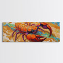 Lobster Beach Art, Ocean Colors, Bold Seafood, Seaside Fun Framed Canvas Print, Kitchen Wall Art, Nautical Beach House Decor