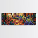 Forest Path, Autumn Leaves, Whimsical Foliage, Canvas Print, Fall Living Room Wall Art, Cozy Nature Decor, Warm Seasonal Aesthetic