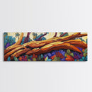 Vibrant Forest Scene, Autumn Landscape, Nature Wall Art, Framed Canvas Print, Rustic Decor, Cabin Artwork, Boho Fall Living Room Art