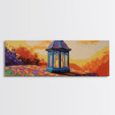 Lantern Glow Moment, Rustic Fall Lantern, Sunset Patio Wall Art, Canvas Print, Autumn Porch Decor, Warm Country Home Artwork