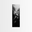 Fern Jungle Leaves, Tropical Botanical Print, Misty Rainforest Wall Art, Framed Canvas Print, Bathroom Decor, Moody Plant Art