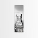 Rustic Dock, Peaceful Lake, Minimal Landscape, Black and White Art, Canvas Print, Tranquil Nature Scene, Entryway Art, Bedroom Wall Art