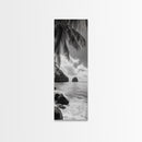 Island View, Palm Shoreline, Tropical Escape, Framed Canvas Print, Beach House Wall Art, Coastal Summer Decor, Zen Ocean Aesthetic