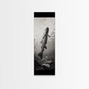 Rising Trout, Underwater Fish, Nature Close-Up, Canvas Print, Cabin Wall Art, Rustic Decor, Fishing Lover Gift, Black and White Art