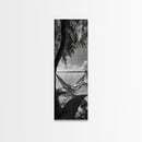 Hammock Dreams, Coastal Rest, Lakeside Retreat, Chill Vibes, Framed Canvas Print, Boho Wall Art, Serene Bedroom Art, Relaxation Inspired Decor