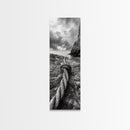 Nautical Rope, Coastal Texture, Ocean Cliff Mood, Seaside Minimal, Framed Canvas Print, Nautical Wall Art, Modern Rustic Bathroom Decor