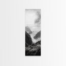 Foggy Coast, Ocean Cliffs, Atmospheric Horizon, Canvas Print, Nature Wall Art, Moody Landscape, Neutral Tones, Hallway or Office Decor