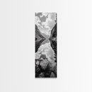 Reflective Lake, Cloud Mirror, Mountain Calm, Canvas Print, Serene Bedroom Wall Art, Nature Tranquility, Scandinavian Landscape Style