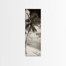 Tropical Palm Tree, Seaside Tranquility, Island Breeze, Framed Canvas Print, Bathroom Wall Art, Boho Beach Decor, Coastal Vibes