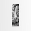 Weathered Sailboat Scene, Coastal Rustic Charm, Seafaring Wall Decor, Framed Canvas Print, Nautical Bathroom or Hallway Art, Ocean Decor