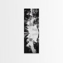 Misty Lake, Nature Reflection, Tranquil Waters, Monochrome Trees, Framed Canvas Print, Minimalist Wall Art, Bathroom or Hallway Decor
