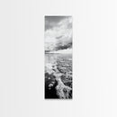 Stormy Waves, Sea Foam, Coastal Ocean, Canvas Print, Moody Seascape, Neutral Wall Art, Beach Bathroom or Entryway Home Decor