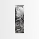 Rustic Cabin, Mountain Retreat, Forest Escape, Framed Canvas Print, Fall Nature Art, Cozy Lodge Decor, Bedroom or Den Wall Piece