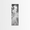 Footprints Beach Path, Ocean Shore Wall Art, Minimalist Seascape Style, Relaxing Bathroom Decor, Framed Canvas Print, Coastal Vibes