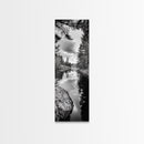 Forest Reflection, Lake Stillness, Tranquil Pines, Nature Calm, Black and White Canvas Print, Bedroom Wall Art, Cabin Vibes