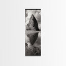 Monolith Reflection, Coastal Rock, Dramatic Seascape, Tidal Pool, Nature Inspired Framed Canvas Print, Modern Hallway Wall Art