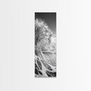 Ocean Wave, Splash Art, Dramatic Sea, Framed Canvas Print, Surfer Gift, Beach House Decor, Dynamic Water Scene, Nature Photography