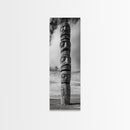 Totem Pole, Tribal Faces, Historic Symbolism, Canvas Print, Cultural Wall Decor, Office Wall Art, Rustic Museum Style Photography