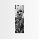 Tribal Mask, Railway Art, Abstract Face, Canvas Print, Surreal Wall Art, Eclectic Living Room Decor, Boho Urban Art, Monochrome Photography