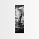 Breaching Whale Art, Ocean Wildlife Print, Marine Life Photography, Dramatic Sea Scene, Coastal Living Room Decor, Canvas Print