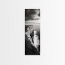 Coastal Cliff, Ocean Horizon, Nature Photography, Dramatic Skies, Framed Canvas Print, Modern Beach Wall Art, Minimalist Landscape Decor