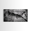 Topographic Map Detail, Antique Terrain, Black and White Landscape, Canvas Print, Office Wall Art, Historical Geography Decor
