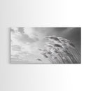 Windswept Grass, Minimal Nature, Calm Sky, Neutral Art, Framed Canvas Print, Bedroom Wall Art, Scandinavian Decor, Peaceful Pastel Tones