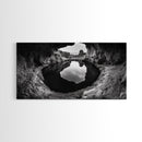 Sea Cave, Rocky Texture, Coastal Reflection, Natural Formations, Framed Canvas Print, Bathroom Art, Earthy Wall Decor, Zen Style
