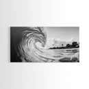 Ocean Wave Art, Coastal Decor, Heart Wave Wall Art, Black and White Photography, Canvas Print, Beach Bathroom, Surf Vibes, Minimalist Surf Home